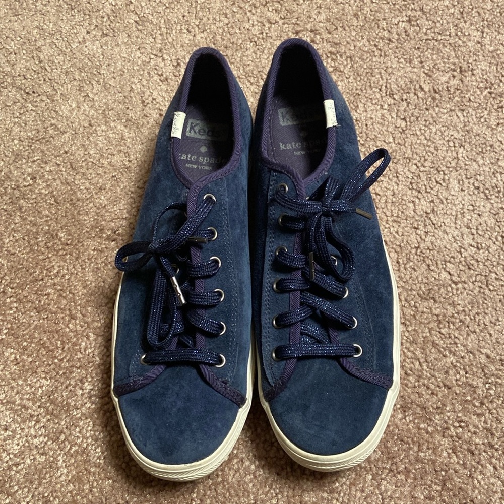 Keds X Kate Spade blue suede sneakers